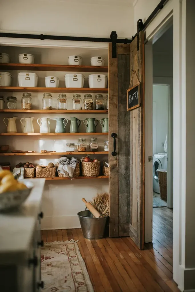 Rustic Pantry with Sliding Barn Door