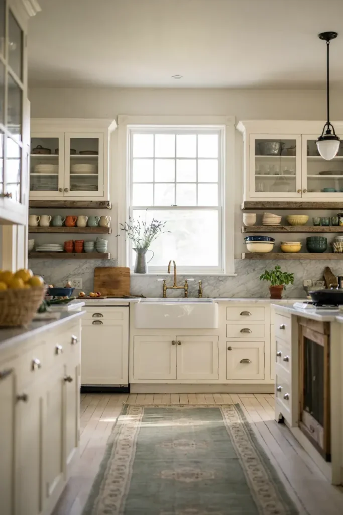 Rustic White Farmhouse Vintage Kitchen