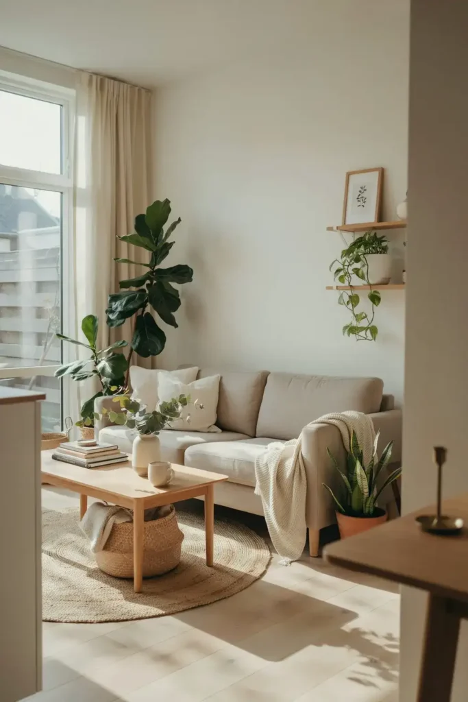  Scandinavian Living Room with Indoor Plants