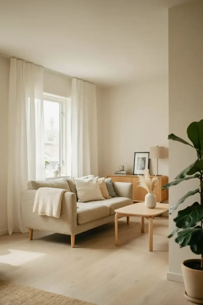  Scandinavian Living Room with Linen Textiles