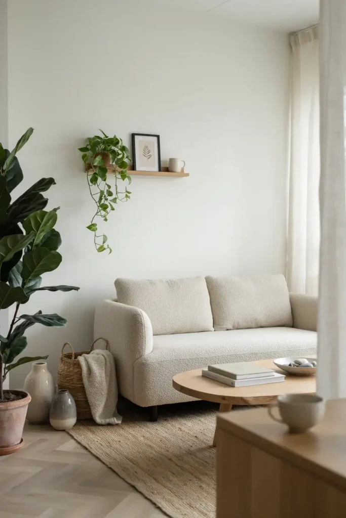 Scandinavian Living Room with Organic Décor