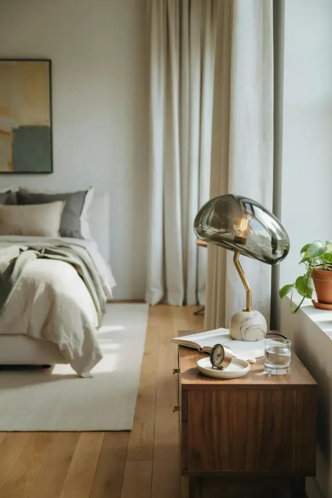 Sculptural Designer Bedroom Lamp