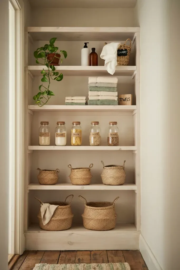Small Farmhouse Pantry with Vertical Storage
