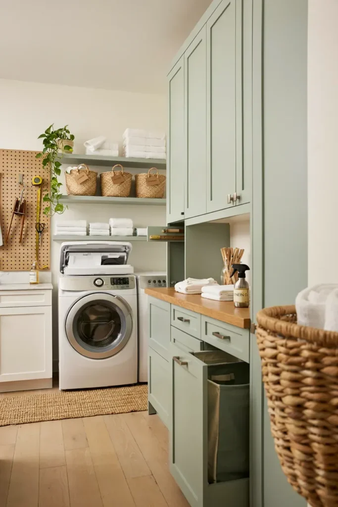  Small Laundry Room Featuring Multi-Purpose Storage