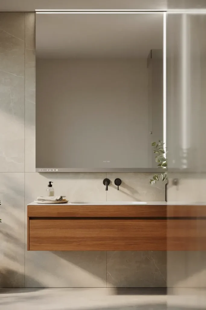 Smart Bathroom Featuring Anti-Fog Mirrors