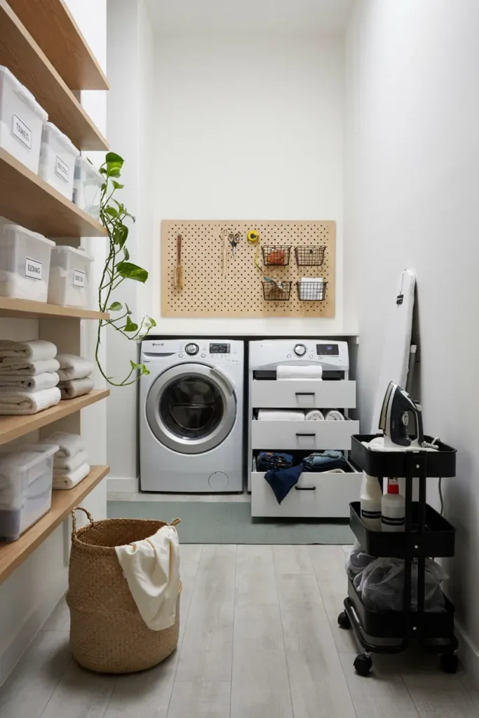 Smart Small Laundry Room Organization System
