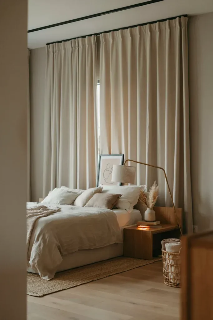  Soft Beige Blackout Curtain Design
