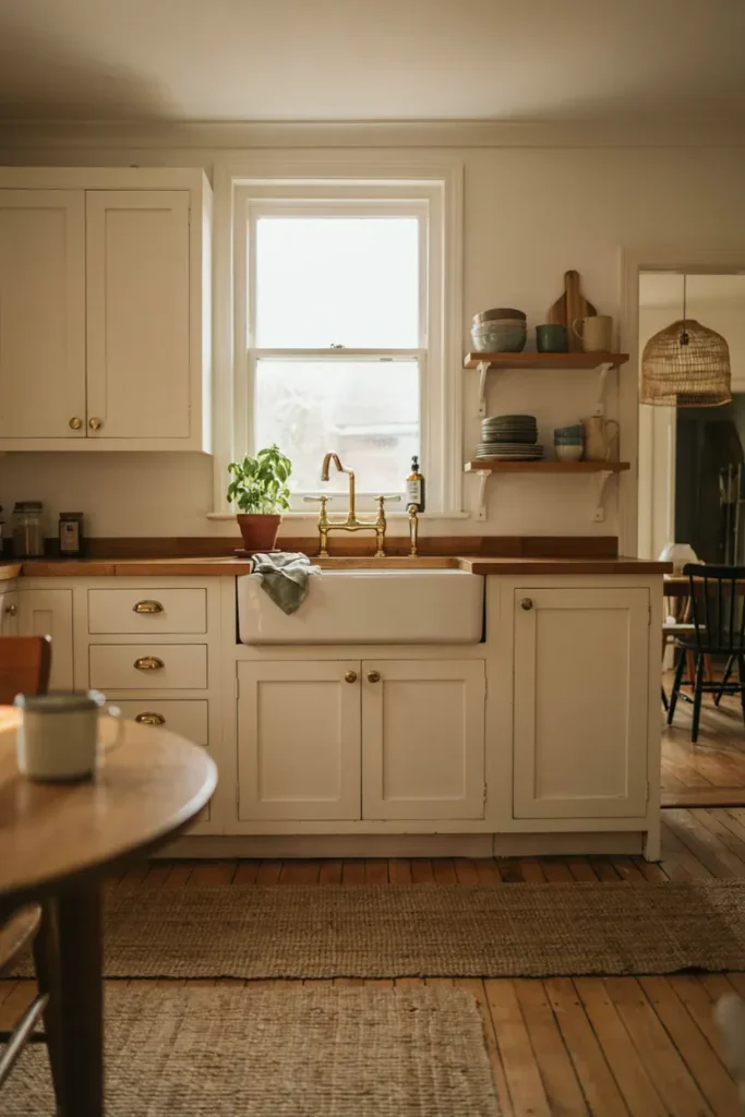 Soft Creamy White Farmhouse Cabinets