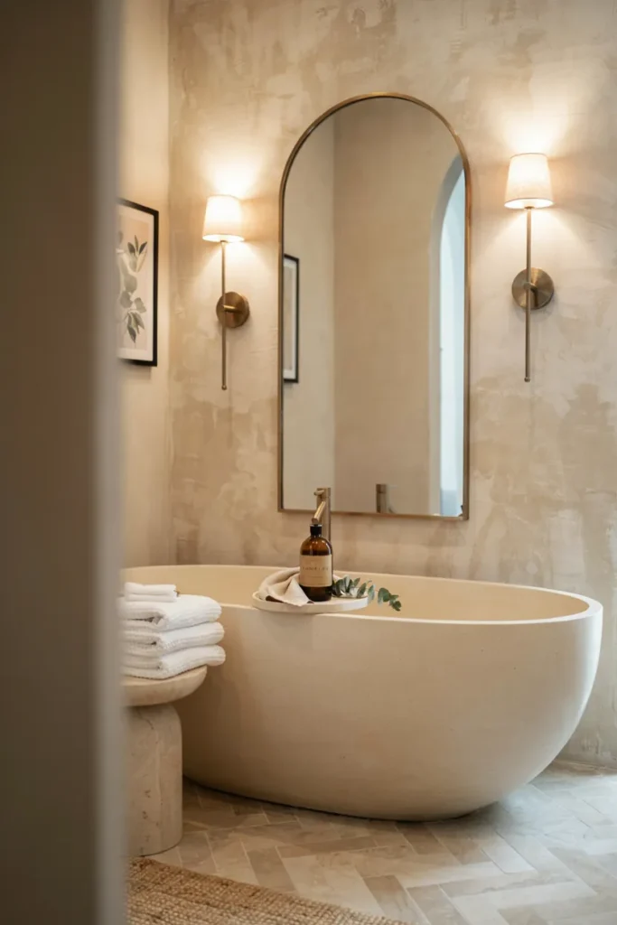 Sophisticated Bathroom Wall Decor with Timeless Elegance