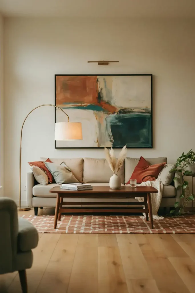 Statement Wall Art Above the Sofa