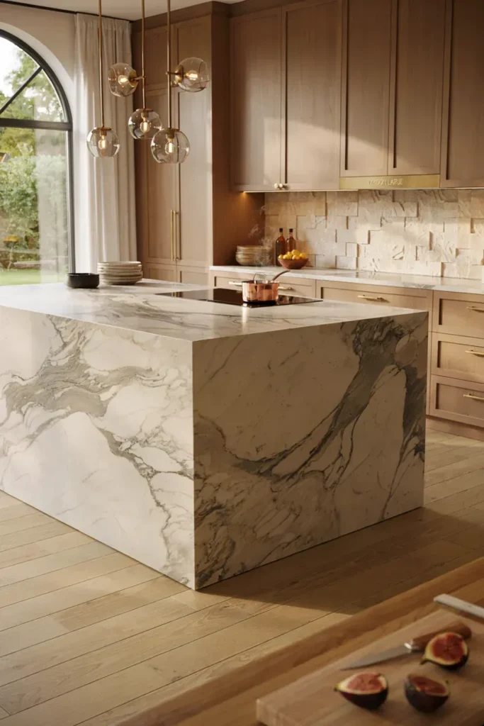  Stylish Kitchen Cabinets with Stone Accents