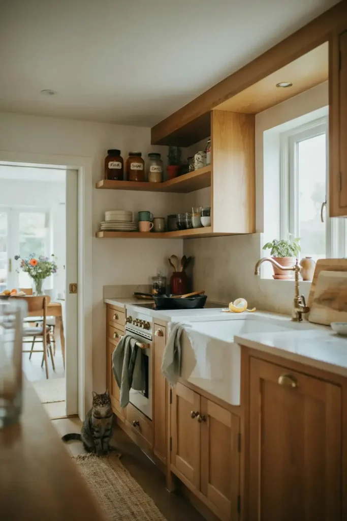 Timeless Kitchen with Natural Wood Cabinets