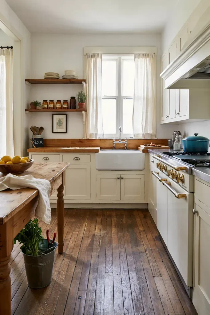 Vintage Kitchen with Butcher Block Countertops