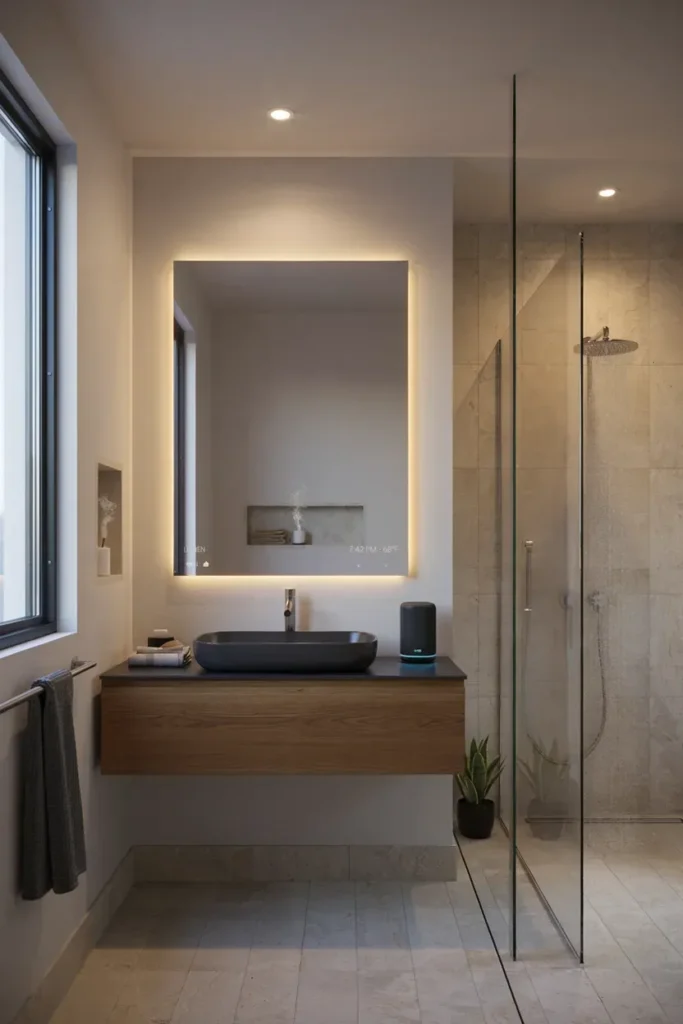 Voice-Controlled Bathroom Features
