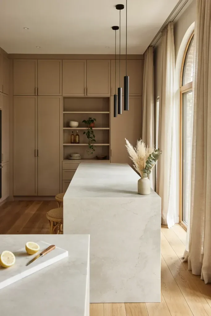 Warm Neutral Modern Kitchen Design