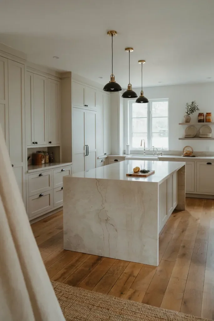 White Cabinets with Stone Countertops