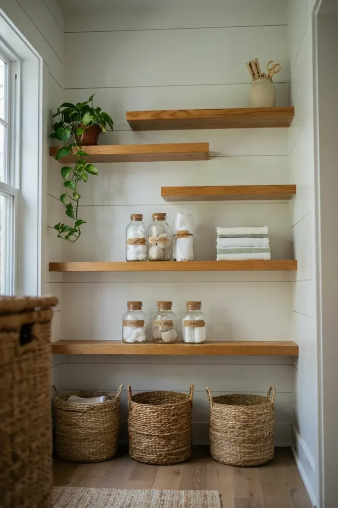 White Shiplap Pantry Organization
