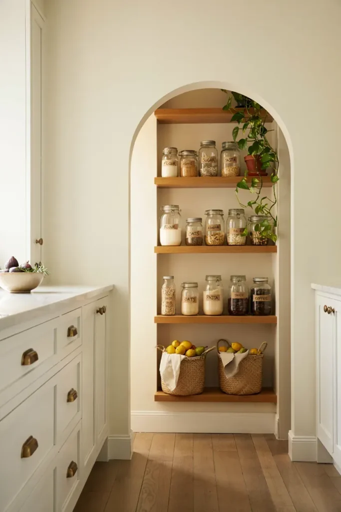 Arched Open Pantry