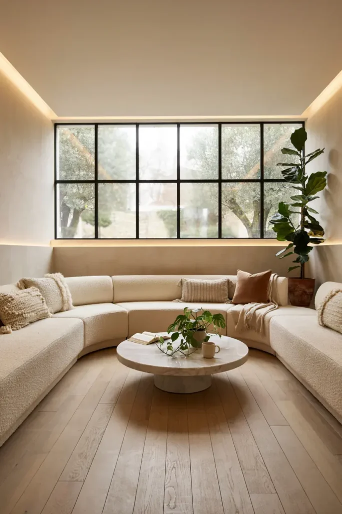Curved Built-In Bench