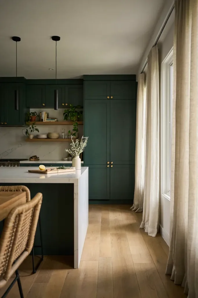 Dark Green Cabinets