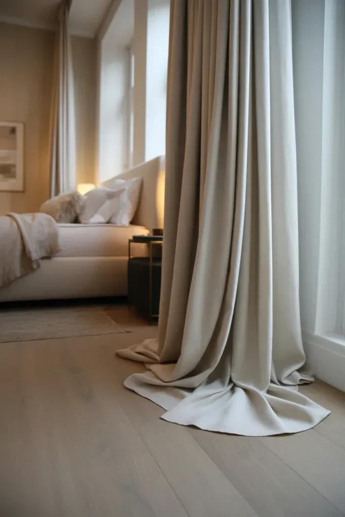 Floor-Pooling Curtains