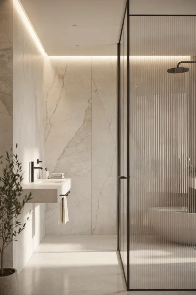 Fluted Glass Partition