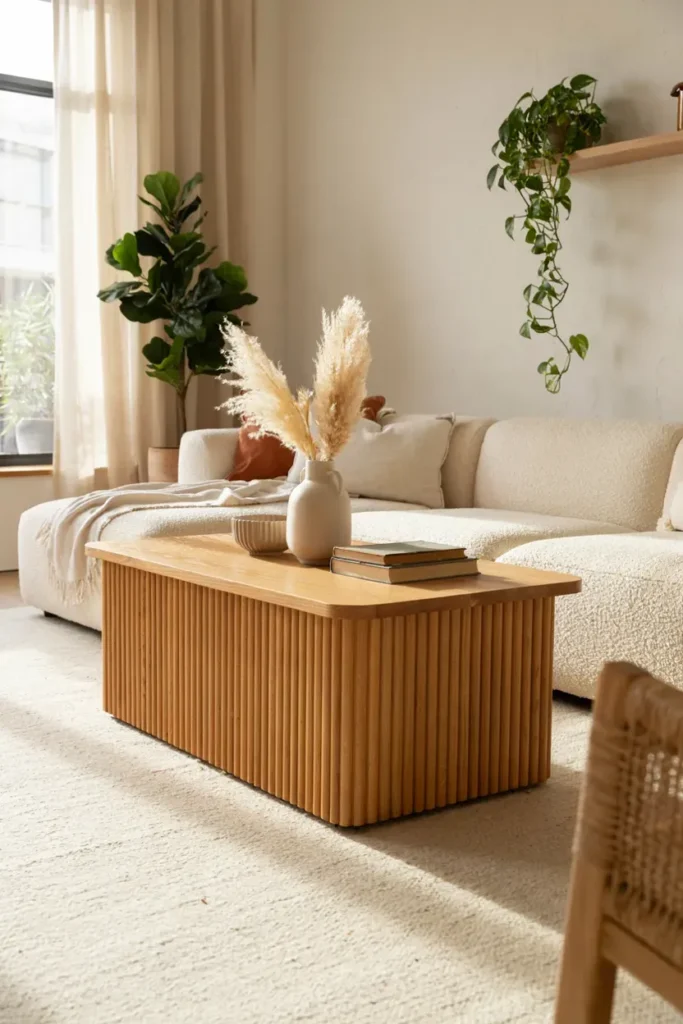 Fluted Wood Table