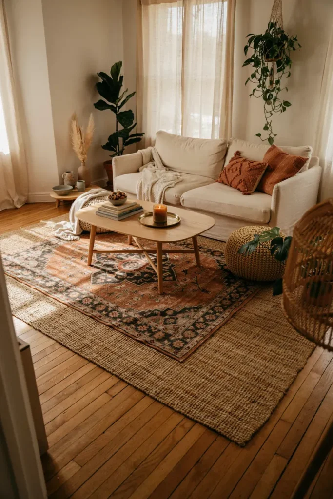 Layered Textured Rugs