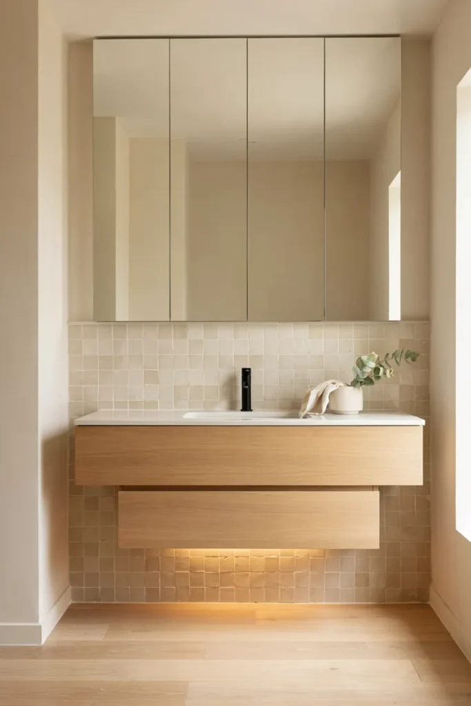 Mirrored Door Cabinet