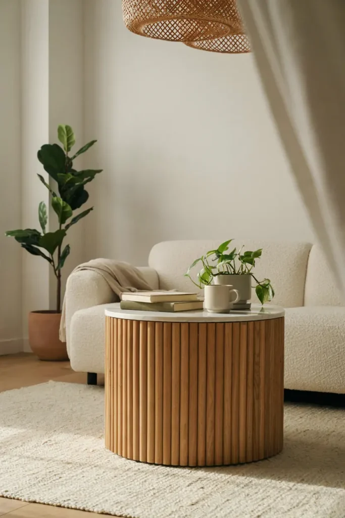 Ribbed Pedestal Table