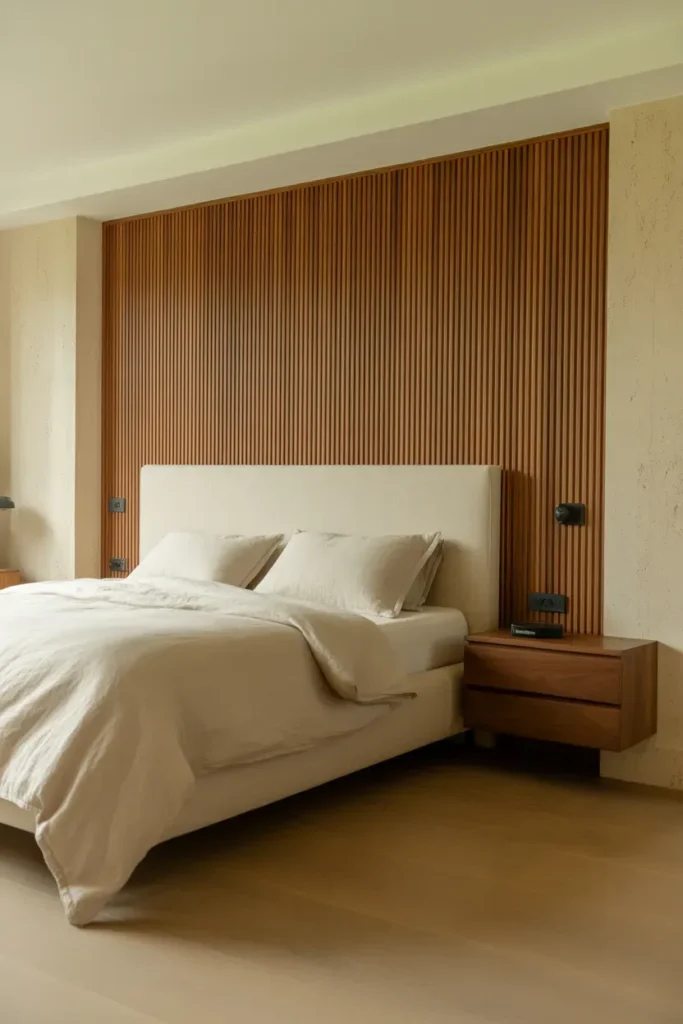 Ribbed Wood Headboard